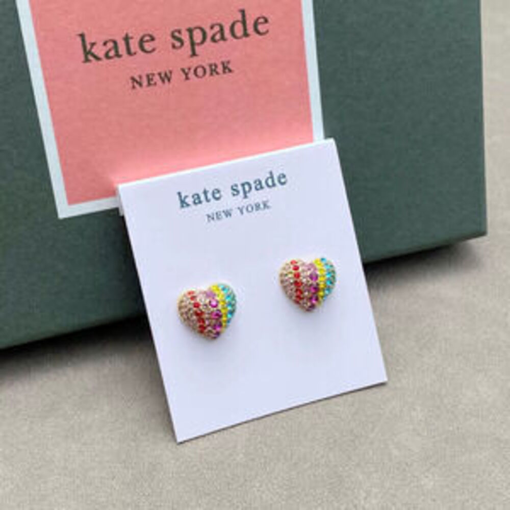 kate spade Colorful Full Diamond Heart Earrings
